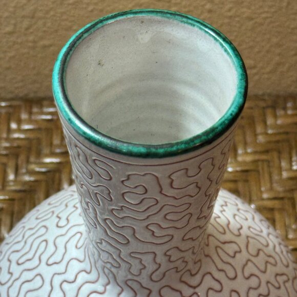 Vintage  Norwegian Elle Keramikk Pottery Vase Signed - Picture 3 of 6